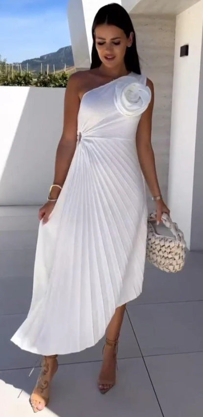 Elara  ™  |  One Shoulder Plissee Kleid
