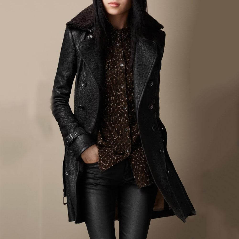 Annabella ™ - Luxuriöser Ledertrenchcoat